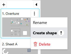 The menu to add a sheet image shape